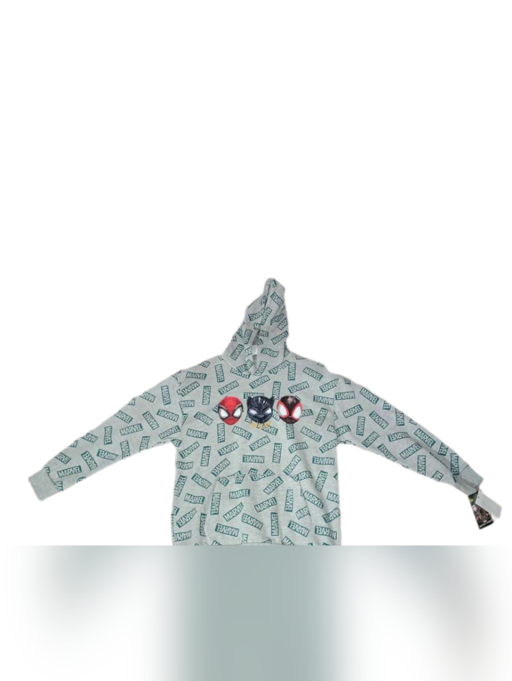 Marvel Kids' Grey Hooded Sweatshirt with Spider-Man & Black Panther